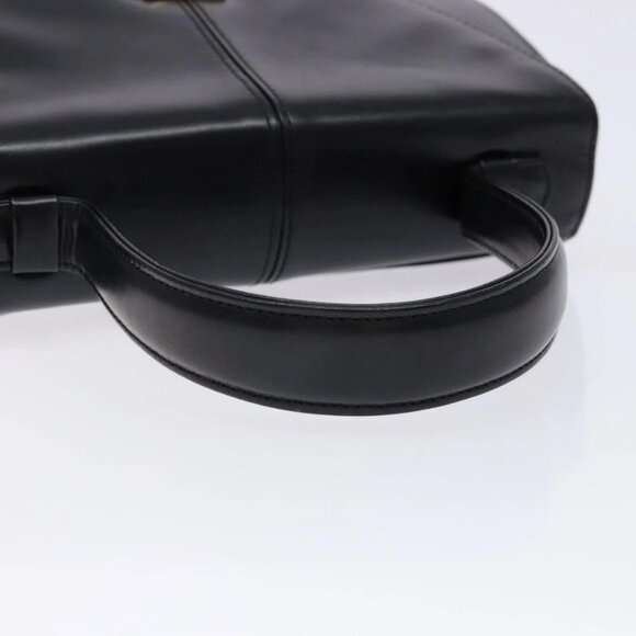 SAINT LAURENT Hand Bag Leather Black Gold Auth 130165V - Picture 8 of 16